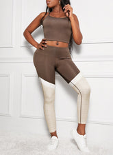 Crisscross Sports Cami and Color Block Leggings Set - Shah S. Sahota